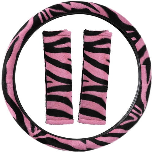 Zebra Print Rainbow Steering Wheel Cover Universal Fit for Car/Truck