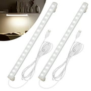 2pcs Under Cabinet Lighting, EEEkit 11.8" USB Closet Light 20 LED Night Light Bar for Counter Wardrobe Dorm Reading