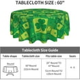 thumbnail image 5 of Happy St Patrick''s Day Round Tablecloth 60 Inch Green Shamrock Leaves Lucky Decorations Table Clothes Spring Holiday Waterproof Reusable Circle Table Cover for Picnic Party Dining Room Home Decor, 5 of 6