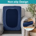 thumbnail image 6 of Eurhowing 4-Pack Waterproof Couch Cushion Covers, Stretch Sofa Seat Slipcovers with Elastic Edges, Non-Slip Furniture Protector for Pets and Kids, Navy Blue, 6 of 13