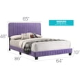 thumbnail image 2 of Glory Furniture Lodi Velvet Upholstered Queen Bed in Purple, 2 of 6