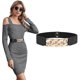 thumbnail image 1 of Cinturón elástico ancho Vintage para mujer CARBONLIKE, cinturón elástico Retro para mujer con hebilla de Metal para vestido, 1 of 2