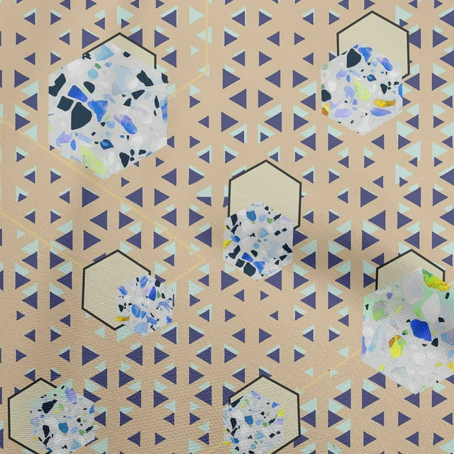 oneOone Rayon Light Brown Fabric Geometric Sewing Material Print Fabric By The Yard 56 Inch Wide-H0