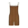 thumbnail image 5 of Lenpel Women's Summer Sleeveless Rompers Spaghetti Strap Square Neck Printed Casual Jumpsuits Loose Short Overalls with Pockets, 5 of 5