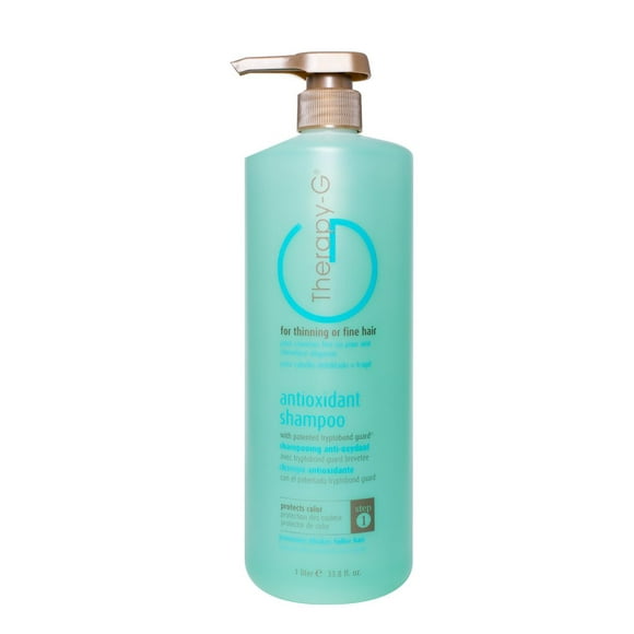 Therapy-G Shampoo Antioxydant (Litre 33.8oz) pour Cheveux Fins, Clairsemés et Anti-Chute. Protège la Couleur des Cheveux et Prévient les Dommages et Aide à Inhiber DH