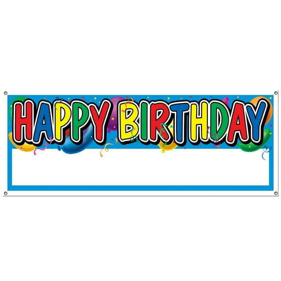 Happy Birthday Sign Banner 5' X 21" - 12 Pack (1 Per Package)
