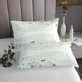 thumbnail image 3 of YST Spring Theme Coverlet King Size Chic Flower Bedding Set, Hydrangea Floral Coverlet Set Girly Butterfly Quilt Set, Beige White Bed Cover Lightweight 3pcs with 2 Pillow Case, 3 of 3