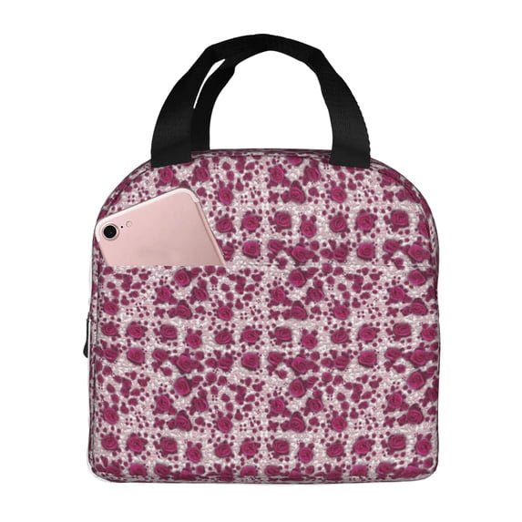 ZICANCN Insulated Lunch Bag for Women Men , Scrapbook Scrap Elements Reusable Cute Lunch Bag for Women Mens for Picnic School Work Office
