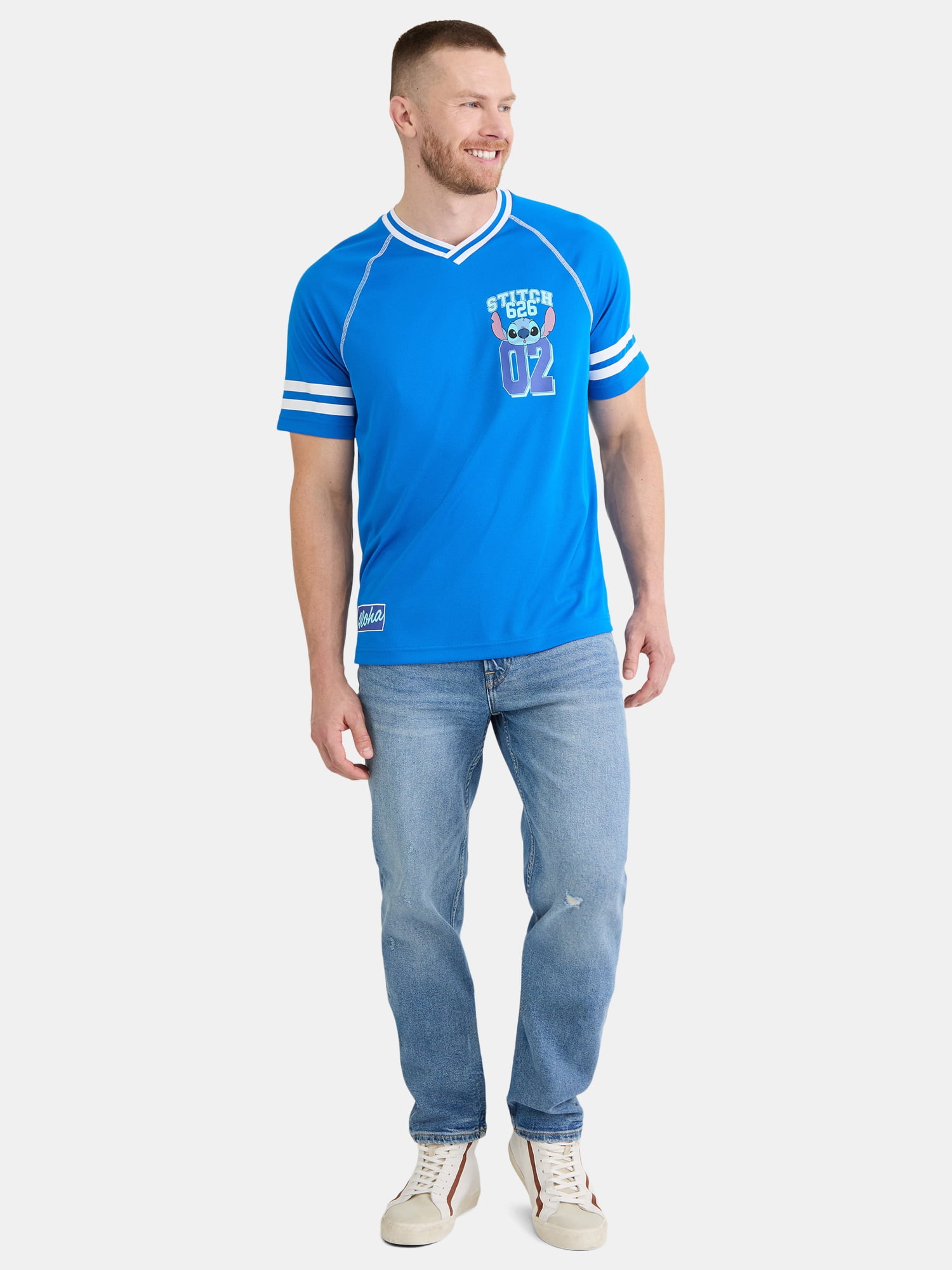 Disney Stitch Men's & Big Men's Graphic Soccer Jersey, Sizes XS-3XL