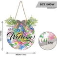 thumbnail image 3 of Coolnut Welcome1 Wild Field Flowers Welcome Sign for Front Door, Rustic Wooden Wall Sign with Artificial Leaves for Home Farmhouse Porch, 12" Round Home Decor, 3 of 7