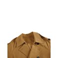 thumbnail image 6 of hirigin Women Double Breasted Trench Coat Mid Long Classic Lapel Windproof Slim Outerwear Coats Long Autumn Jacket, 6 of 9