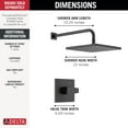 thumbnail image 2 of Delta Faucet Modern Raincan Square Single-Function Shower Valve Trim Kit Black, Shower Faucet Set, Rainfall Shower Head Black, Delta Shower Trim Kit, Matte Black T14268-BL-PP (Valve Not Included), 2 of 5