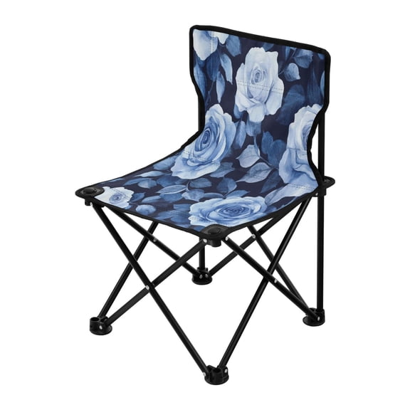 Outdoor Folding Chair 14.46x14.46x22.83 Inches, Camping Folding Chair Easy to Carry Ideal for Outdoor Picnics Camping Park Fishing Teal Roses