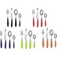 thumbnail image 5 of Ensemble de 24 Couverts en Acier Inoxydable avec Poignées Colorées - 6 Fourchettes, 6 Couteaux à Dîner, 6 Cuillères à Dîner, 6 Cuillères à Café - Ex07 (Rouge X 24), 5 of 5