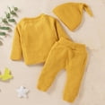 thumbnail image 4 of Towmus Toddler Baby Boy Fall Winter Clothes Corduroy Outfits Casual Solid Color Pullover Sweatshirt Tops Pants Hat 3Pcs Sets, 4 of 7