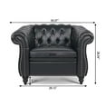 thumbnail image 6 of JINS And VICO 3 Piece Contemporary Faux Leather Nailhead Trim Living Room Set Black, 6 of 7