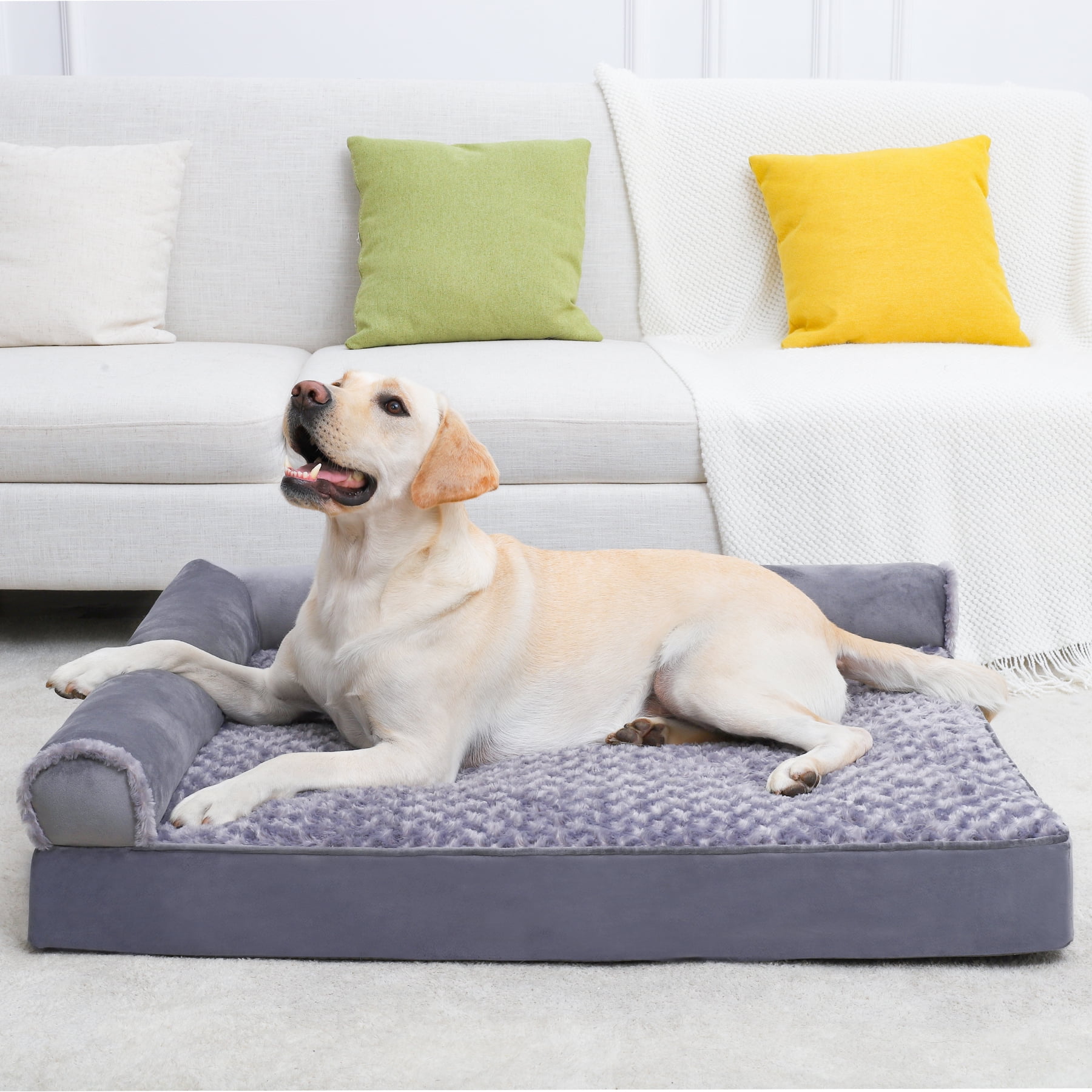 KSIIA Washable Pet Couch Bed for XLarge Dogs，40"x32" Orthopedic Dog Bed with Non-Slip Bottom