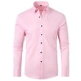 thumbnail image 3 of Blmnix Cotton Shirts Mens Shirt Dress Shirts Guide Tops Pink Collared Long Sleeve Running Shirts for Men,XXL, 3 of 4
