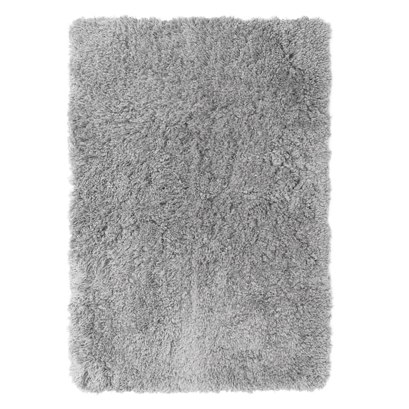 Nestl Super Soft Shaggy Bath Rug, Absorbent Bathroom Rug, 20" x 32", Silver
