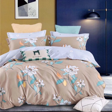 Unique Design Flower Printed Bedding Cover Suit With Pillowcase Highend Girl Woman Duvet Covers,Twin (68"x86")