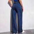 thumbnail image 6 of Girl's Cute Baggy Wide Leg Jeans Elastic High Waisted Denim Pants Bottoms With Pockets, 6 of 6