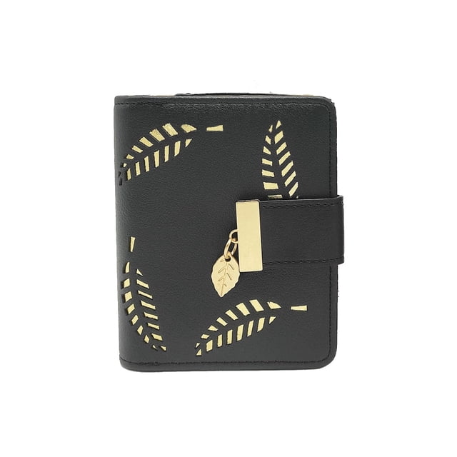 Cartera Mujer Billetera Mujer De Cuero Calado, Negro