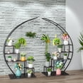 thumbnail image 6 of Tenozek 5 Tier Plant Stand, 2 Pack Metal Half Moon Shape Plant Stands for Indoor Plants, Black Iron Plant Shelf Flower Stands for Home Living Room, Patio, Balcon, 6 of 7