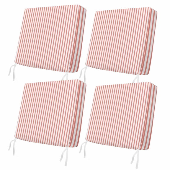 Outdoor Patio Cushion Covers 4 Pack Minimalist Coral Red Striped Patio Chair Cushion Covers Modern Art Vertical Line Print Waterproof Outdoor Seat Cushion Covers for Patio Furniture 22"x22"