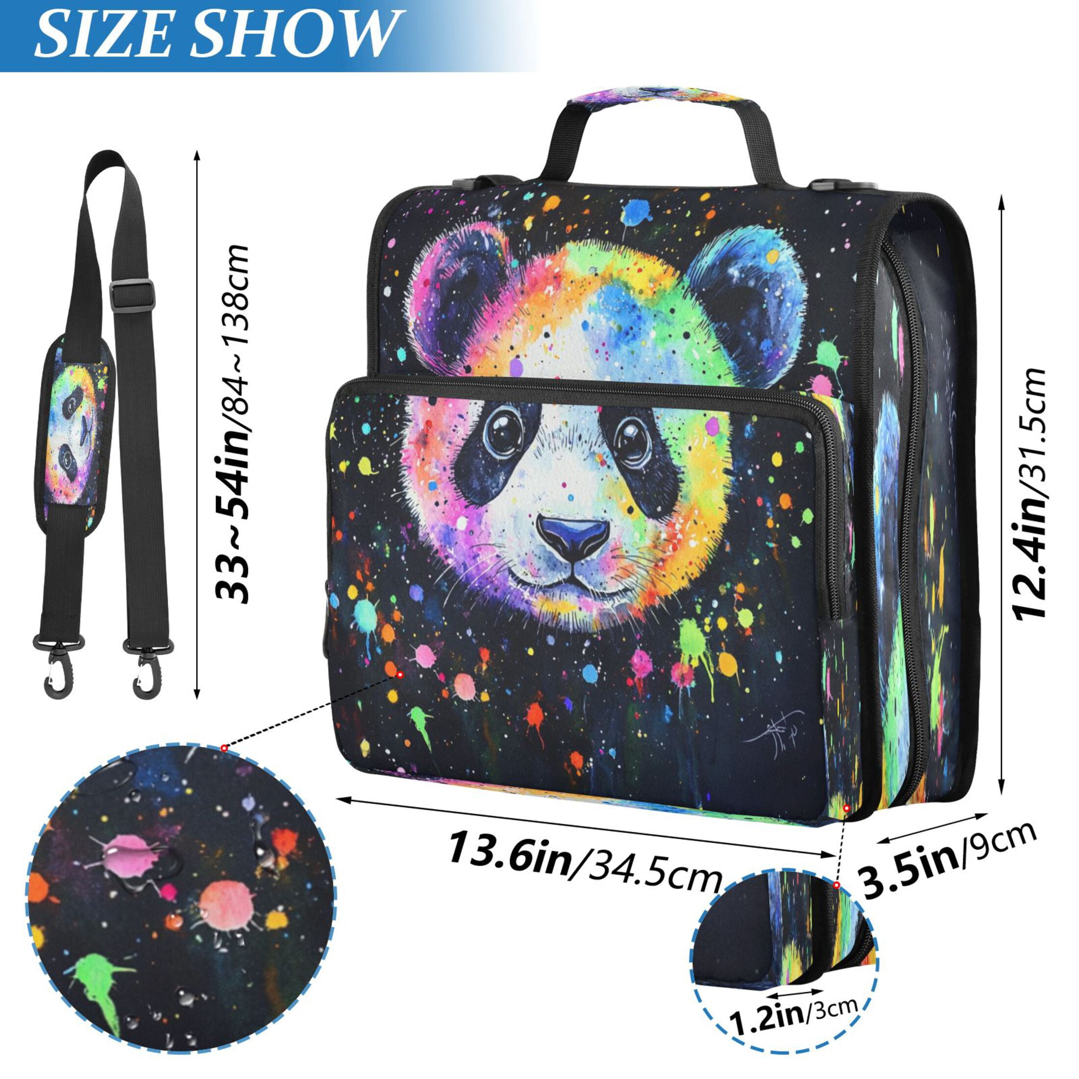 YAZAOO Zipper Binder trapper keeper Documents Organized Design Whimsical Panda Bliss Printed