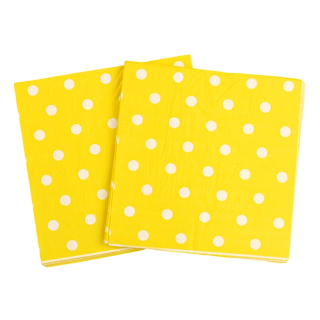 Servilletas de papel vibrantes para bodas, cumpleaños y eventos, paquete de 20 unidades, con lunares amarillos