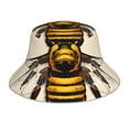 thumbnail image 3 of Daiia Honey Bee Pattern Bucket Hat - Trendy Cotton Sun Hat for Beach, Golf, Fishing - Fun Outdoor Vacation Boonie for Men and Women, 3 of 9