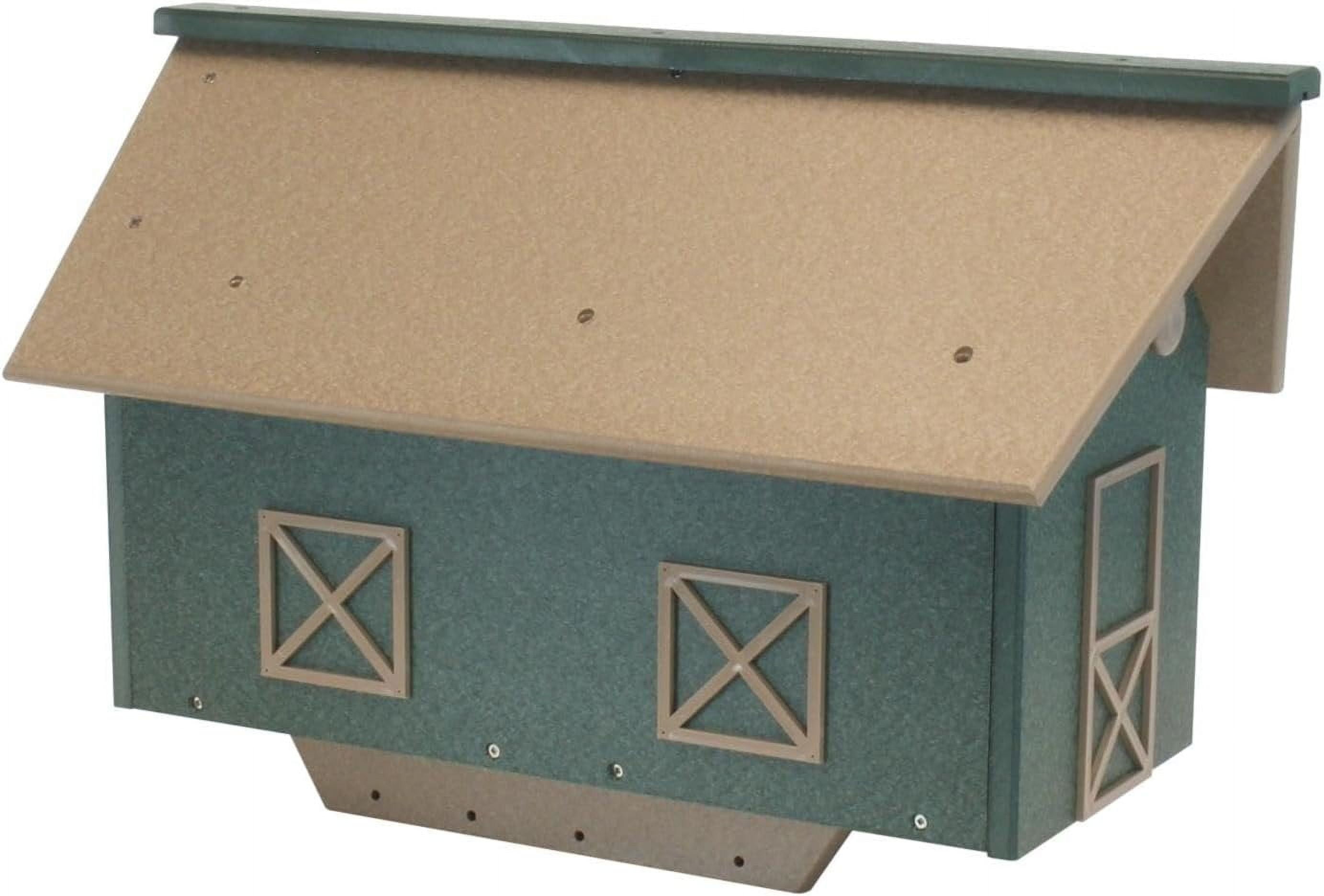 AmishToyBox.com Mailbox, Post Mount, Made with Weather-Proof Poly Lumber, UV-Resistant, Weathered Wood and Turf Green