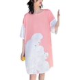 thumbnail image 2 of EFINNY Women's Nightshirt Short Sleeve Sleepwear Cartoon Print Nightgowns O-Neck Comfy Sleep Shirt Loose Pajama Sleepwear, 2 of 5