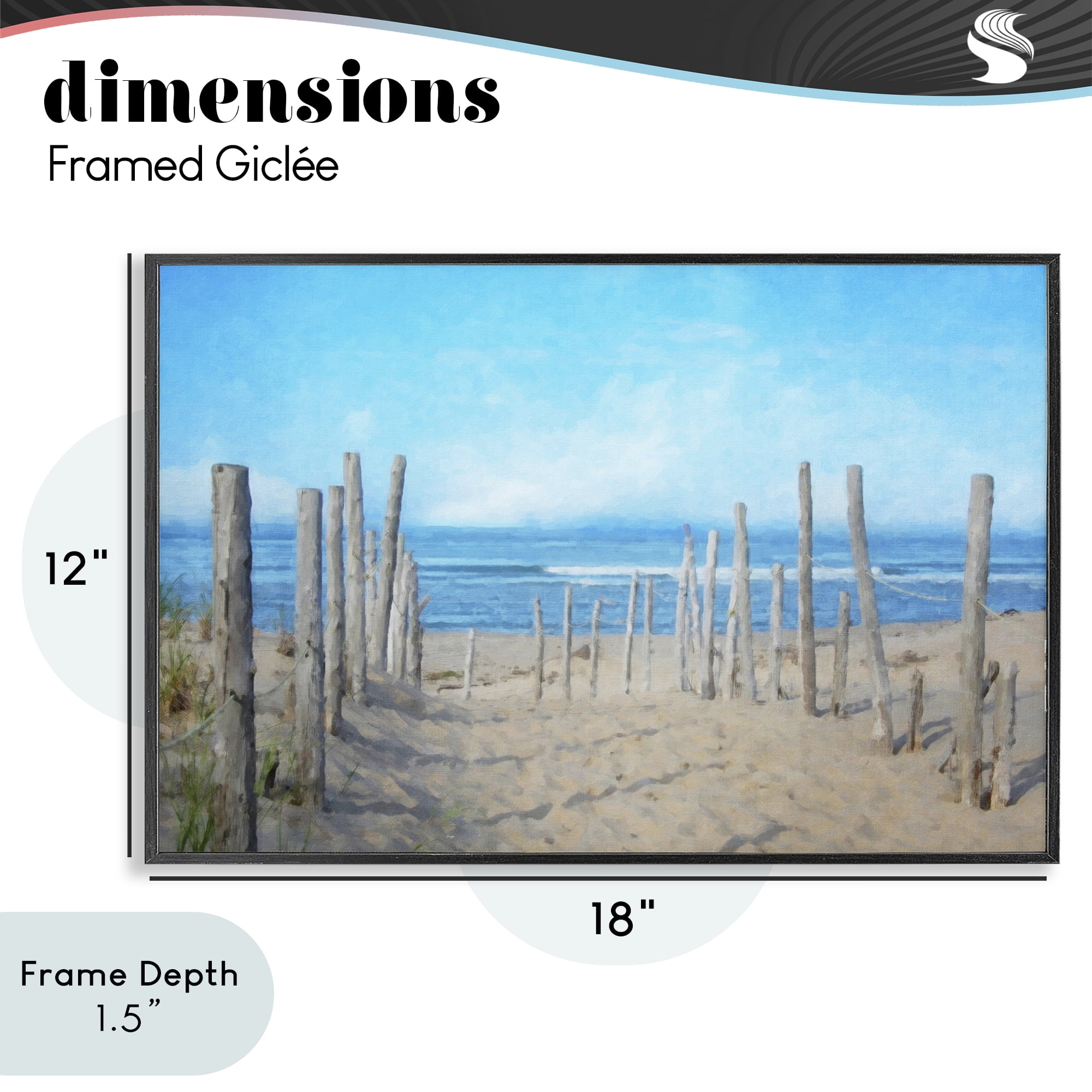 Stupell Industries National Seashore Vista Black Framed Giclee Art, design by Grotto Studios
