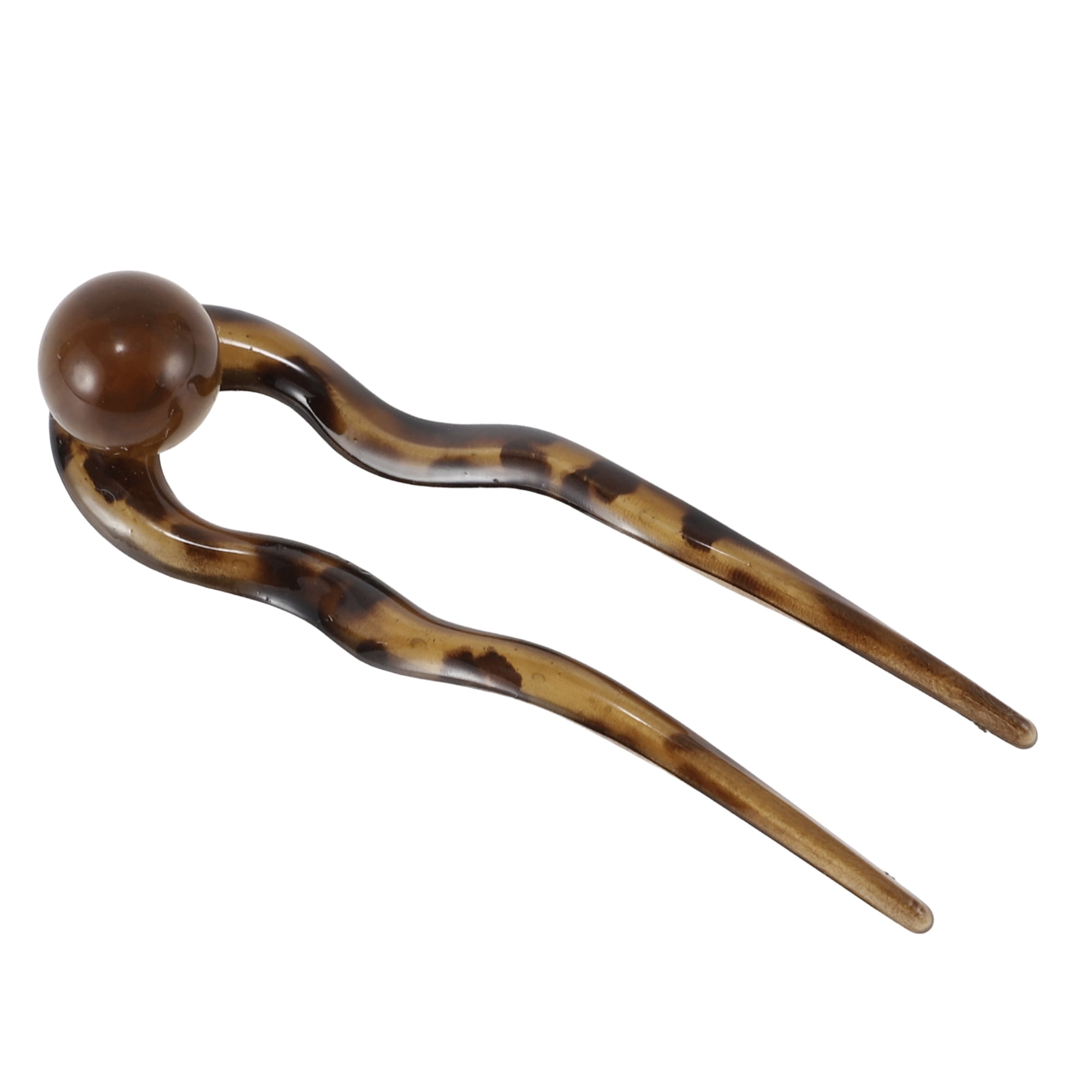 Unique Bargains Elegant U-shaped Hairdo Clip for Women 5.12"x1.42"x0.59" 1 Pc Coffee