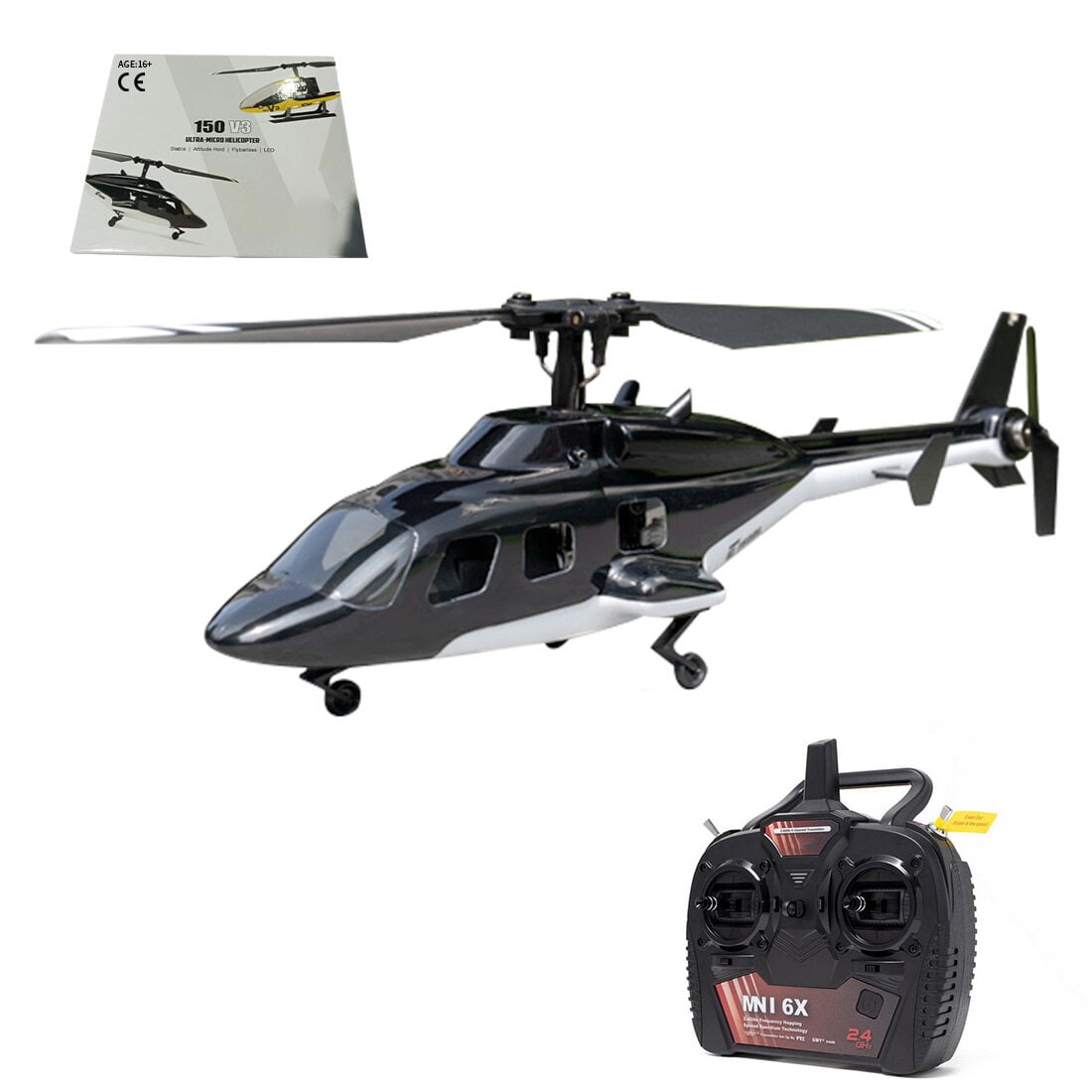 F150BL V3 Air-Wolf RC Helicopter with LED Lights, 2.4G 5CH AHSS Frequency Hopping Remote Control RTF RC Helicopter with CC3D Flight Control & 6-Axis Gyro