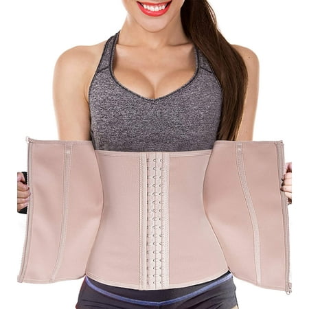 

Gotoly Women Waist Trainer Corset Zipper Hook Shapewear Double Control Body Shaper Tummy Waist Cincher(Beige XX-Large)