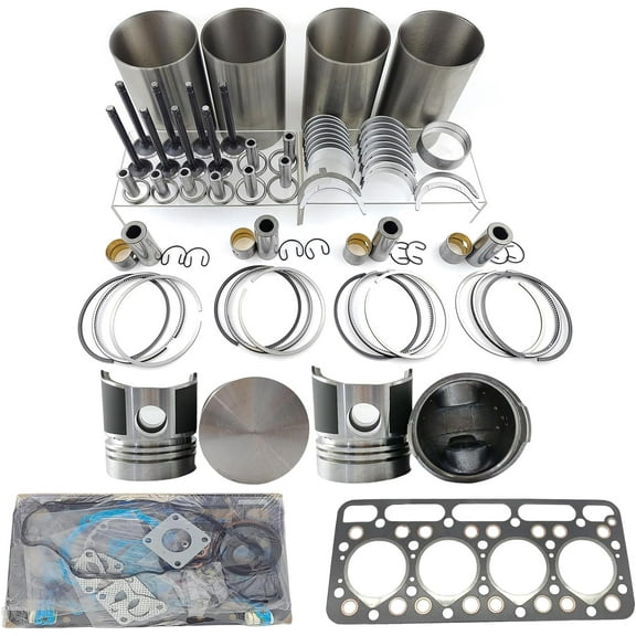 V1502 Engine Overhaul Rebuild Kit FOR Kubota L2050 L2050DT L2050F L2350 L235 L235DT L235F Tractor RX3600 Tractor Piston Height 79.9mm，Diameter 76.0mm