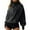 oversized hooded pullover - Black, variant on uvwlwu Womens High Collar Half Zip Bubble Cuff Hoodie Kangaroo Pocket Oversized Soft Casual Athleisure Pullover Sweatshirt,S