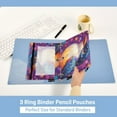 thumbnail image 5 of 2 Pack Pencil Pouch for 3 Ring Binder Smooth Zipper Folders with Pockets Clear Window Pencil Case Cute Colorful Bbird, 5 of 6