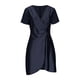 thumbnail image 2 of TaTaai Women Solid Loose Casual Satin Short Sleeve V-Neck Ruched Dress Fashion Elegant Dress Ladies Daily Commute Party Festival Wear Lightweight Breathable No Fading Stylish Dress Gift, 2 of 6