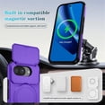 thumbnail image 6 of For Google Pixel 10a 6.3" With Invisible Fold Holder Stand, Magnetic Wireless Charging,Sliding Camera Casing,Shockproof Dropproof Tough Rugged Protective Case Cover,Purple,For Pixel 10a, 6 of 8