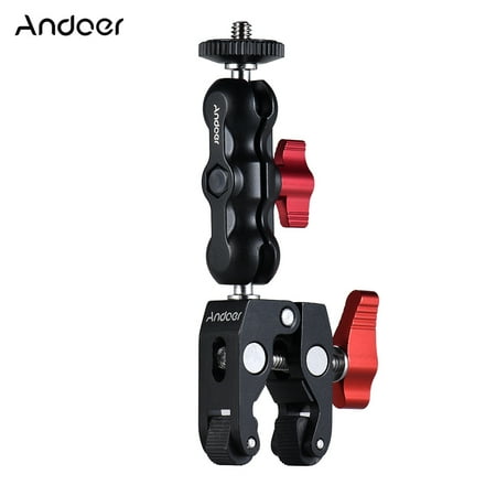 Microphone Flush Mount - Andoer Multi-function Ball Head Clamp Ball Mount Clamp Magic Arm Super Clamp with 1/4
