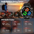 thumbnail image 2 of Montre Intelligente pour Hommes, Montre de Sport Bluetooth Extérieure, Moniteur de Sommeil Entraînement Physique HD 1.39 Po pour Android iOS, avec Podomètre Mode Sport, 2 of 5