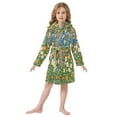 thumbnail image 6 of FORMRS Niños Bathrobe Unisex Hooded Robe Soft Plush Pajamas Sleepwear, Size 4-6T, Orange Floral Garden, 6 of 7