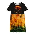 thumbnail image 4 of Robe Trapèze Évasée pour Filles, Robe Décontractée à Manches Courtes et Col Rond pour Enfants, Robe Extensible et Douce pour le Quotidien, l'École, les Fêtes et les Vacances, 4 of 4