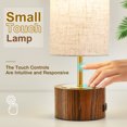 thumbnail image 2 of NATYSWAN Small Table Lamps for Bedroom,Modern Touch Lamps Set of 2 with USB Ports and Fabric Shade, Minimalist Desk Lamp for Living Room Office Dorm Kids Room, 2 of 9