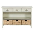 thumbnail image 5 of Glavbiku Vintage Console Table with 3 Drawer & 3 Woven Basket,Accent Side Table for Entryway,White, 5 of 13