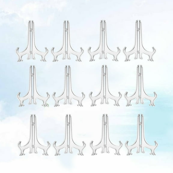 Yuangui 24pc Clear Plate Display Stand Easel for Kitchen/Home Decoration 4in