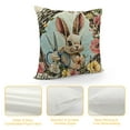 thumbnail image 4 of Wuche Happy Easter Hunny Bunny Decorative Throw Pillow Covers Home Sweet Home Rabbit Wreath Porch Patio Outdoor Pillowcase, Egg Hunt Tulip Flower Stripes Cushion Case Home Decor, 4 of 5